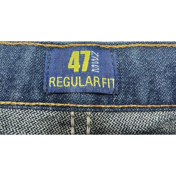 Wrangler Men's 47MWZ Regular Fit Straight Leg Western Blue Jeans - Size 44x30 - Picture 6 of 7